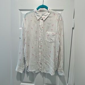 Rails ~ Women’s ~ Flamingo Pattern ~ Collared Shirt ~ Medium